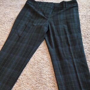 Ann Taylor Men's Plaid Pants - Black and Green